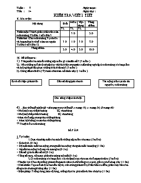 Kiểm tra viết 1 tiết Địa 7